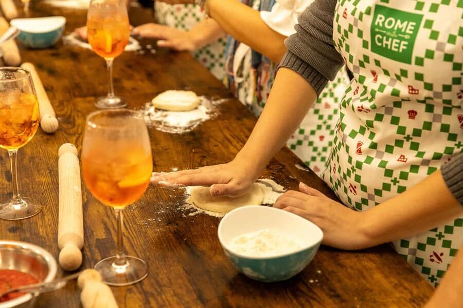 Rome: Hands-On Pizza Cooking Class with Spritz Mixology - Choosing toppings for your personal pizza