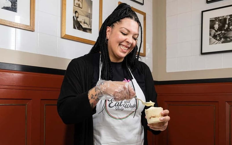 Rome: Pizza and Tiramisù Cooking Class with Glass of Wine - Sitting down to eat your own work