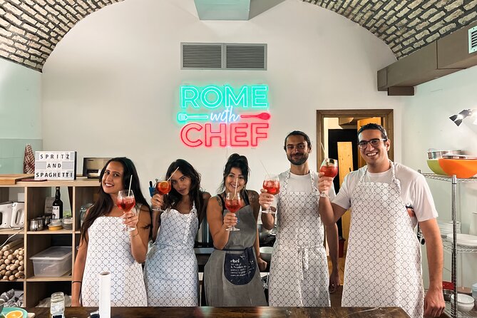 Rome Tipsy Cooking Class: Make Pasta and Mix 3 Spritz Cocktails - Eating what you made at the end