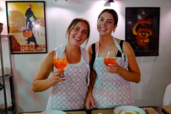 Rome Tipsy Cooking Class: Make Pasta and Mix 3 Spritz Cocktails - A social class with a maximum of 14 people