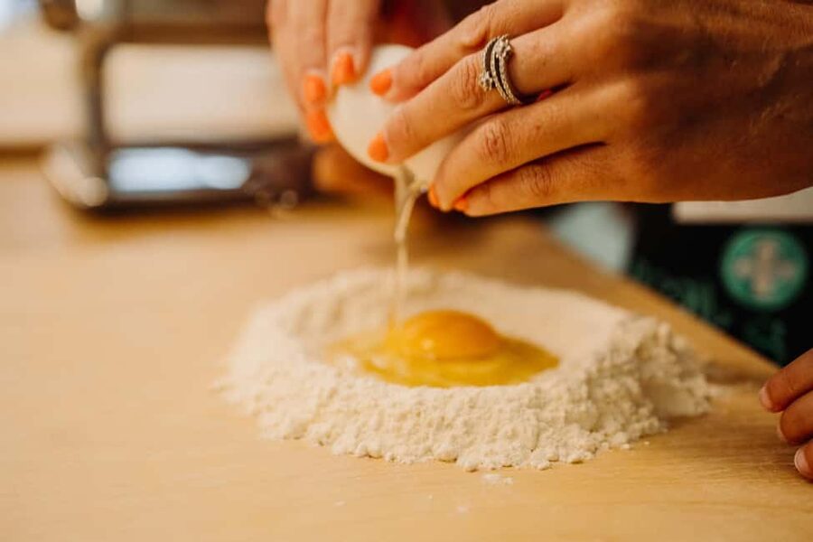 Rome: Traditional Pasta Making Class with Wine & Gelato - Sitting down to eat your own work