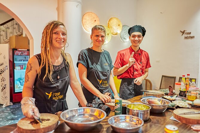 Rose Kitchen Hanoi: Market, Cooking & Culture Tour + Free PickUp - Cooking at a 500-square-meter garden villa