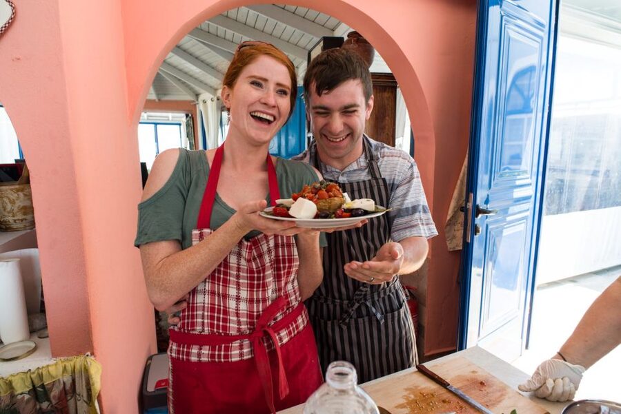 Santorini: Cooking Class and Easy Hike - A simple Greek cooking lesson with Mrs. Anna