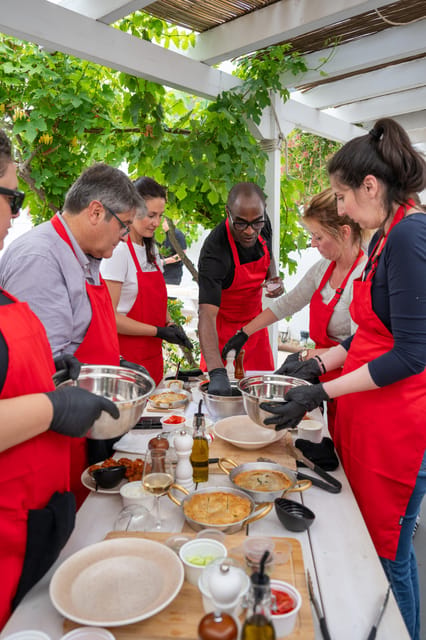 Santorini: Cooking Class with Lunch and Wine Tasting - From chopping board to full Greek lunch