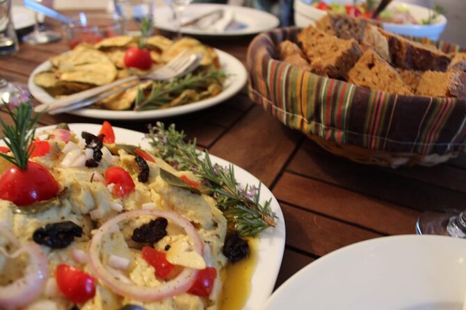 Santorini Family Farm Food & Wine Tour with Cooking Class - Four wines and Santorini’s volcanic character