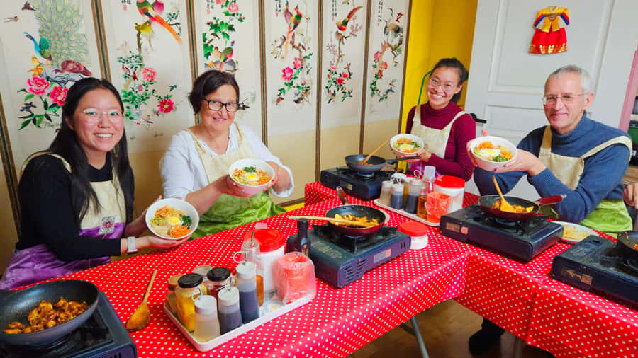 Seoul: Korean Cooking Class at a Local Home and Market Tour - Four Korean dishes, four different cooking lessons