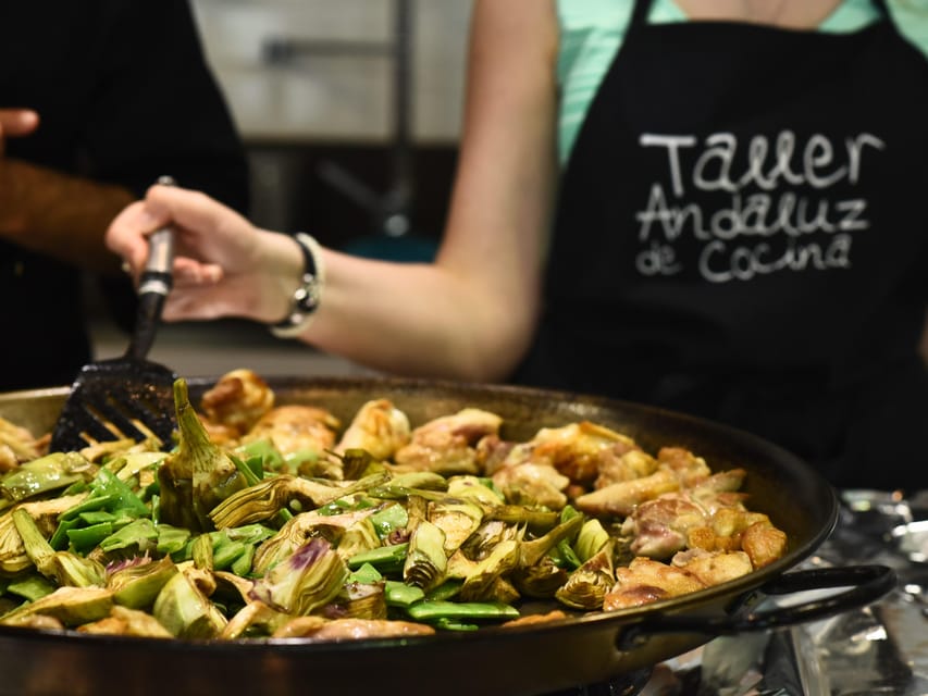 Seville: 3.5-Hour Spanish Cooking Class & Triana Market Tour - Inside the Kitchen: Three Savory Dishes and Dessert