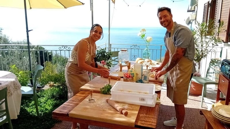 Sorrento: Marì Cooking Class in a Family Farm w/ Coast View - Touring the garden before the cooking begins