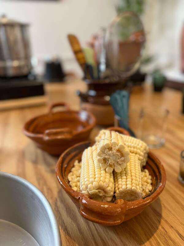 Tamales 101: Multi-variety tamal cooking class and feast - Setting a table with Mexican artisan dinnerware