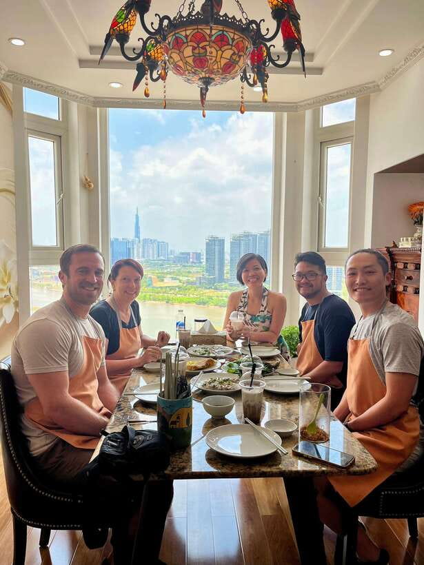 Top Home Cooking Class with Stunning River View AC Kitchen - What the small group feels like