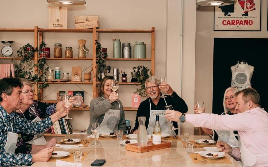 Verona: Hands-on Fresh Pasta and Tiramisù Cooking Class - Eating your own work with Valpolicella wine